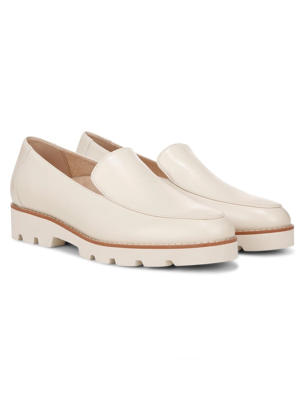Vionic Kensley Women's Slip On Loafer in Cream Leather | Size 9.5